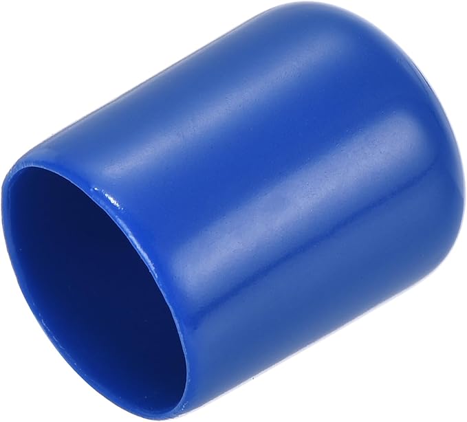 uxcell 20pcs Rubber End Caps 16mm ID Vinyl Round Tube Bolt Cap Cover Screw Thread Protectors Blue