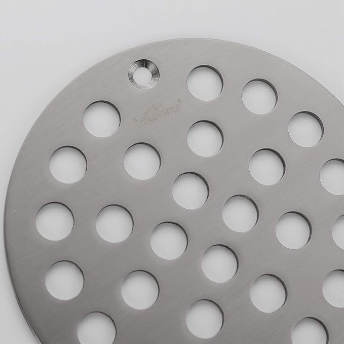4-Inch Screw-in Shower Drainer Cover Replacement Floor Strainer Floor Drain Brushed Nickel