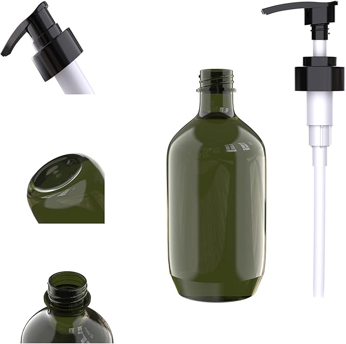 2 PCS 10 OZ Pump Bottle Plastic Pump Lotion Dispenser Empty Bottles Refillable Plastic Containers for Shampoo Lotion Body Wash, Creams, Moisturizer, Massage Oil, Multicolor