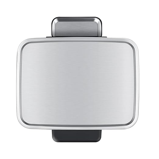 EKO Madison 6L / 1.6 Gal Bathroom Trash Can with Lid and Removable Inner Basket, Rectangular Small Step Trash Can, Brushed Stainless Steel