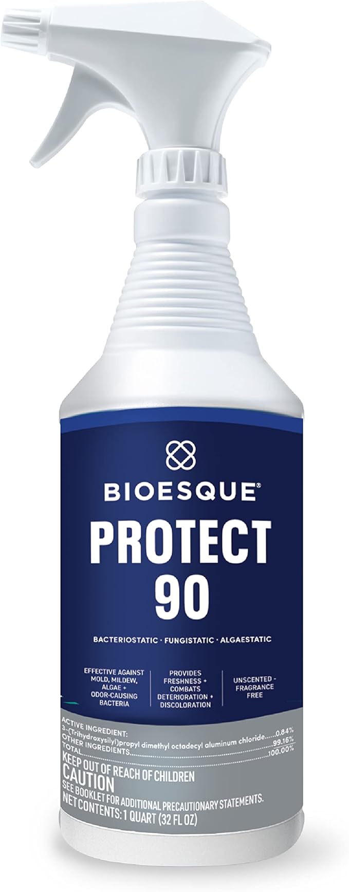 Bioesque Protect 90, Heavy Duty Bacteriostatic, Fungistatic, Algaestatic Formula, Effective Against Mold, Mildew, Algae, & Odor Causing Bacteria, 32 Fluid Ounce (Pack of 12)