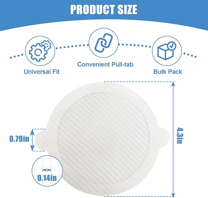 60 Pack Disposable Shower Drain Hair Catcher Hair Trap Drain Covers 4.4” Extra-Wide Mesh Hair Catcher for Shower, Sink, Laundry & Bathtub