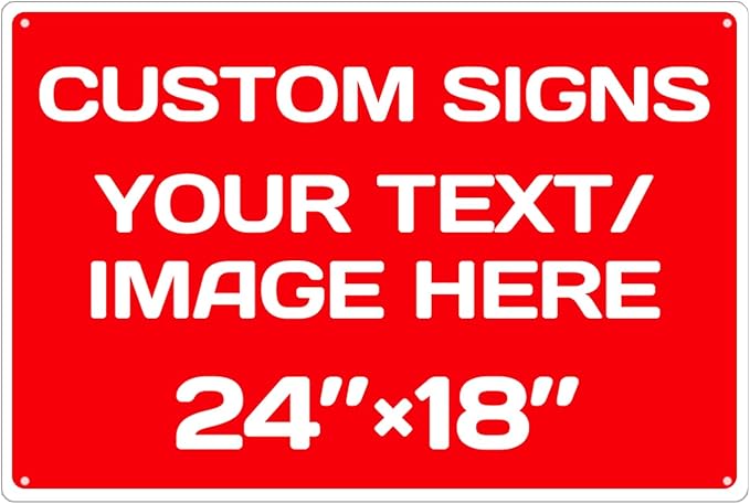 Personalized Aluminum Weatherproof Metal Signs - Custom Text & Picture, Multiple Sizes - Hazard, Garden, Custom Door & Business Signs