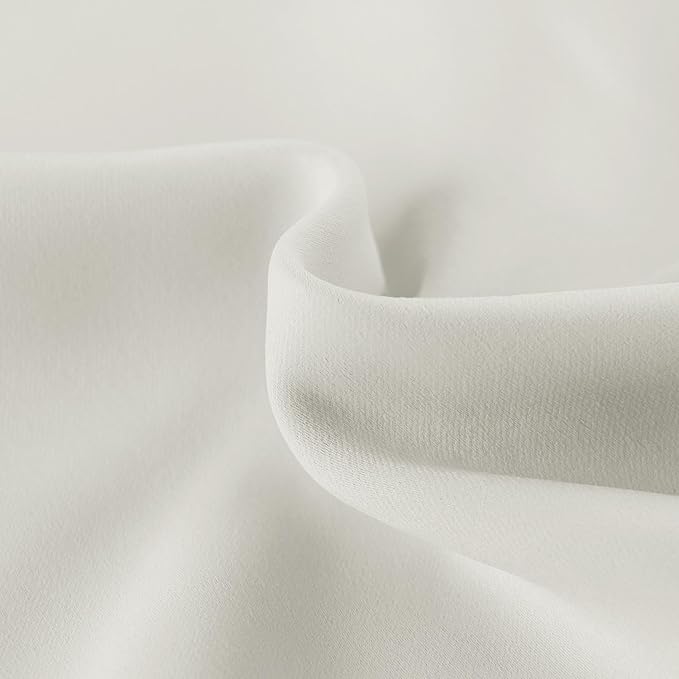 DWCN French Door Curtains – Rod Pocket Thermal Curtain for Doors with Glass Window, Kitchen and Patio Doors for Privacy, 36 X 72 Inches Long, 1 Curtain Panel with Tieback,Ivory