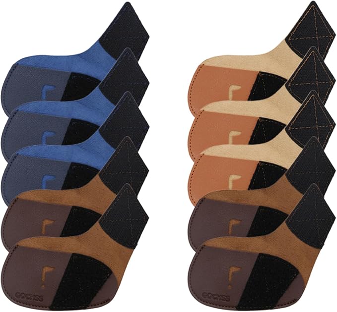 I Golf Iron Headcovers 10pcs PU Fit Both Right-Handed Clubs Golf Club Protector for Titleist Callaway Ping Taylormade Fit More Brands Golf Iron.