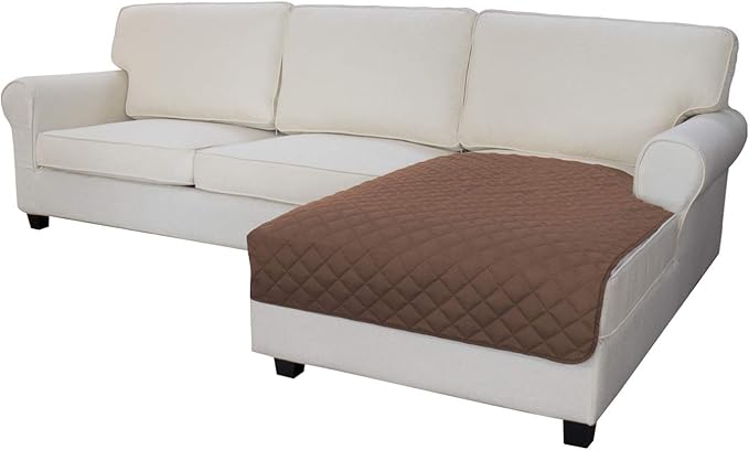 Easy-Going Sectional Couch Covers for Dogs L Shape Sofa Cover Reversible Sofa Slipcover Chaise Lounge Cover Furniture Protector Cover for Pets Dog Cat (42 x 52 inches, Brown/Brown)