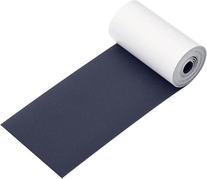 PATIKIL Leather Patches Tape for Furniture, 3.2 x 61 Inch Self Adhesive Vinyl Leather Repair Kit Cover Sheet for Couch, Sofa, Car Seats, Office Chair, Navy Blue