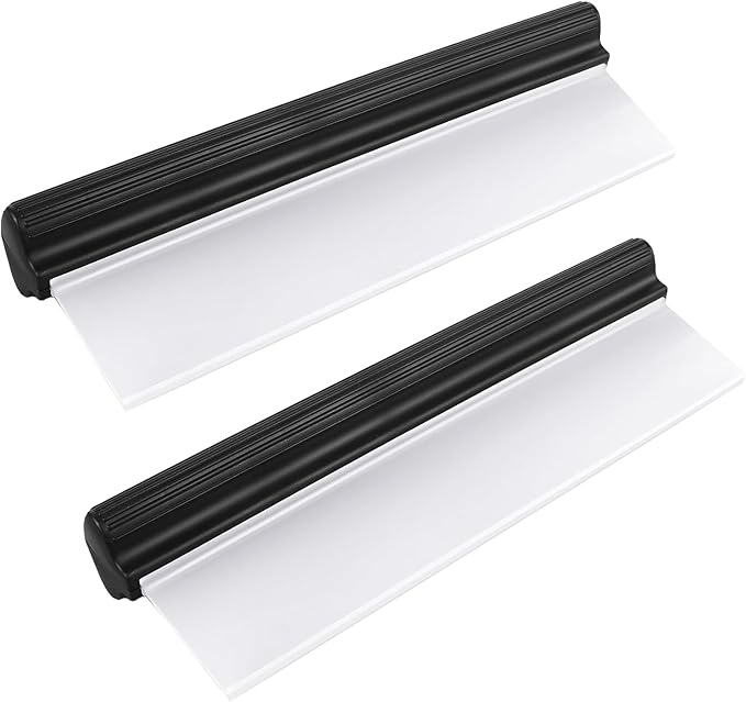 2pack 12inch Car Drying Squeegee Water Blade Universal Quick Drying Squeegee Wiper Flexible T-Bar Water Blade Silicone Squeegee for Car,Glass,Windshield,Bathroom Black Handle