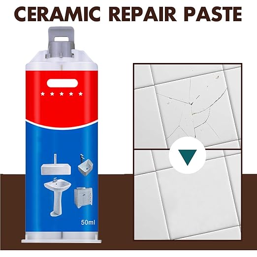 Tile and Ceramic Glaze Repair Paste,Ceramic Tile Crack Repair,Porcelain Sink Repair Kit,Tilegrout Repair,for Bathtub Tilefloors,Sinks, and Toilets (3PC)
