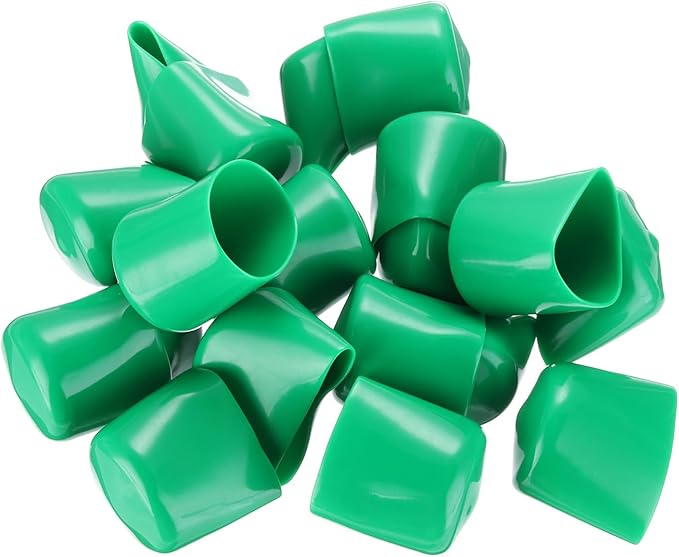uxcell 20pcs Rubber End Caps 40mm ID Vinyl PVC Round Tube Bolt Cap Cover Screw Thread Protectors Dark Green