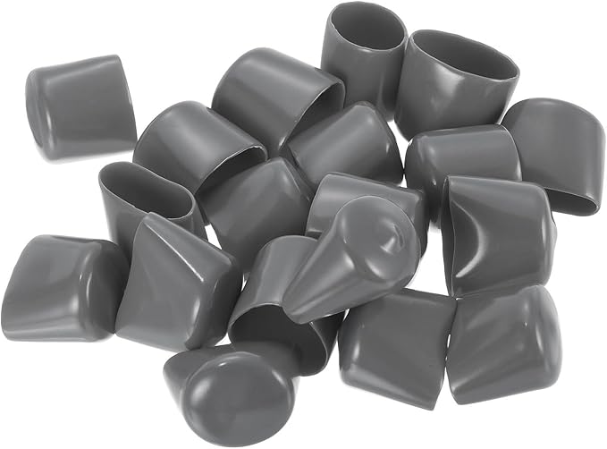 uxcell 20pcs Rubber End Caps 24mm ID Vinyl PVC Round Tube Bolt Cap Cover Screw Thread Protectors Dark Grey