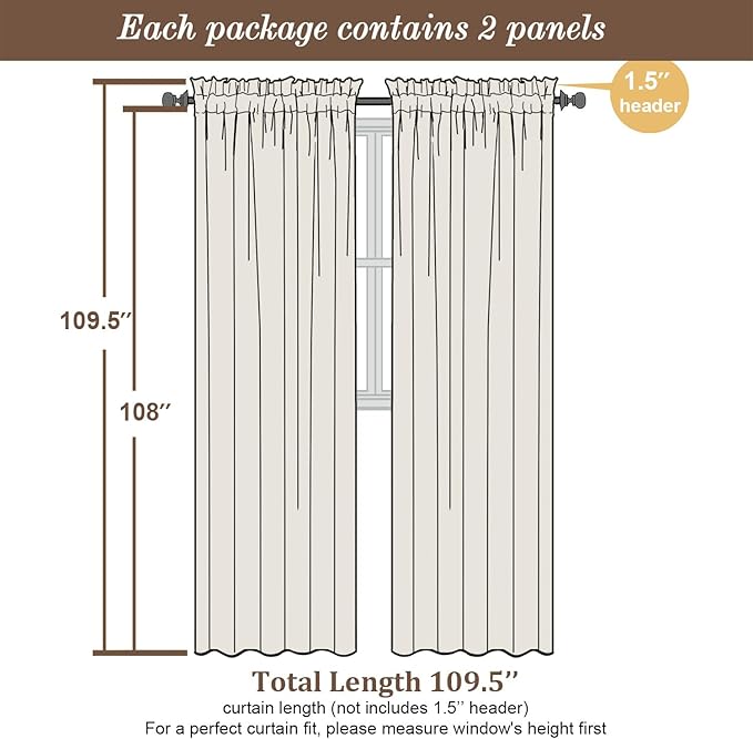 Chyhomenyc Extra Long Sage Green Sheer Curtains 108 Inches Long 2 Panels, Light Filtering Green Curtains for Living Room, Soft Gentle Voile Rod Pocket Bedroom Window Drapes, 59Wx108L Inch, 9FT, 2PCS