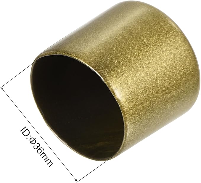 uxcell 20pcs Rubber End Caps 36mm ID Vinyl Round Tube Bolt Cap Cover Thread Protectors Gold