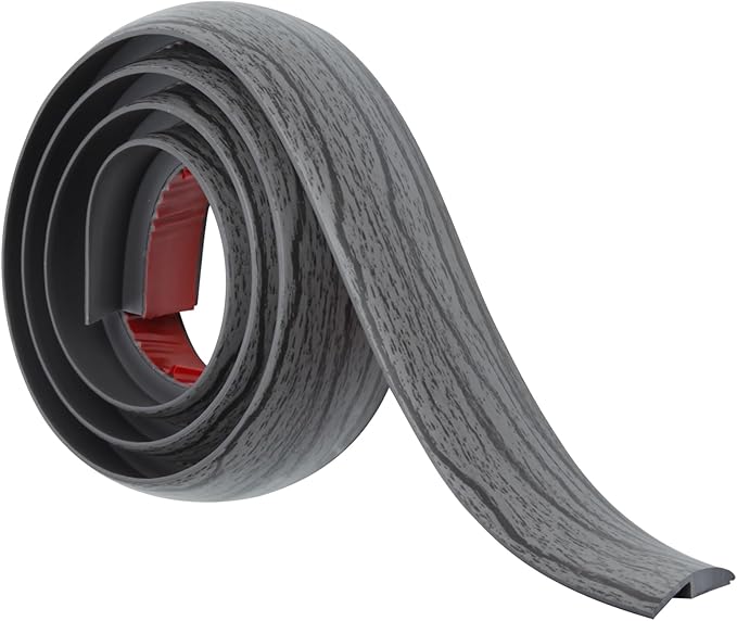 Floor Transition Strip Self Adhesive Carpet & Flooring Transitions Edging Trim Strip PVC Threshold Transitions Suitable for Threshold Height Less Than 5mm (3.3Ft, Dark Gray)