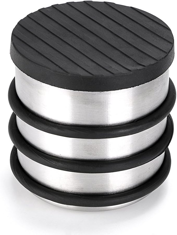 Sumnacon Heavy Duty Floor Door Stopper No Drill, Durability Stainless Steel Door Stops with Anti-Skid Rubber - Contemporary Decorative Safety Door Wedge for Home Office Commercial Industrial