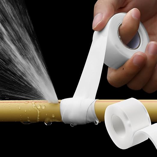Self Fusing Silicone Tape 4 Rolls 1 in x 10' White Waterproof Rescue Tape Rubber Leak Silicone Self-amalgamating Tape for Plumbing, Sealing Pipes, Hose Repair, Outdoor Coax and Tool Fixation