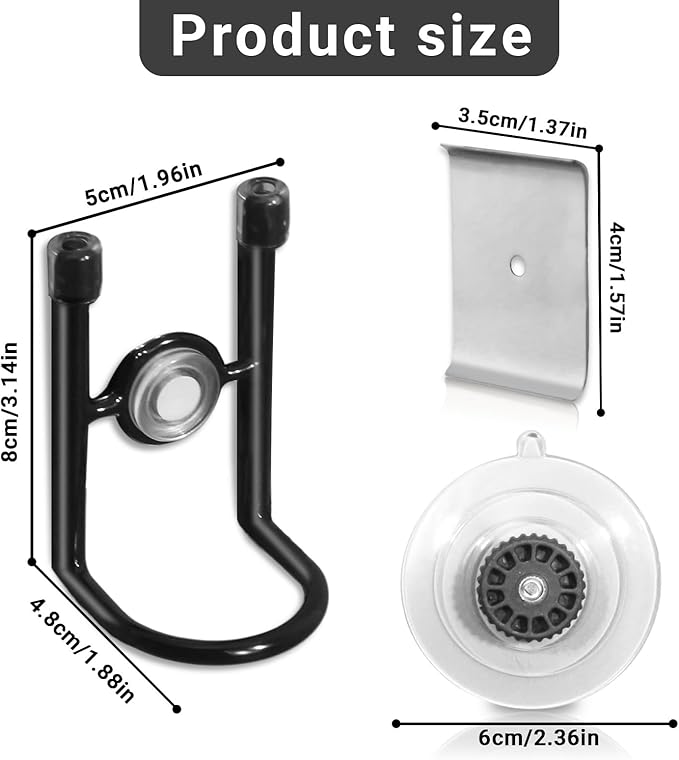 Sink Brush Holder, Magnetic Kitchen Sink Caddy Holder, Soap Dispensing Palm Brush Holder, Sink Drain Frame- Black