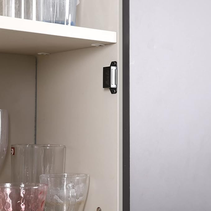 Mousike Cabinet Magnets 30lb Black Door Magnets with Strong Magnetic for Kitchen Cupboard Wardrobe Closet Cabinet Door Drawer Latch 4 Pack