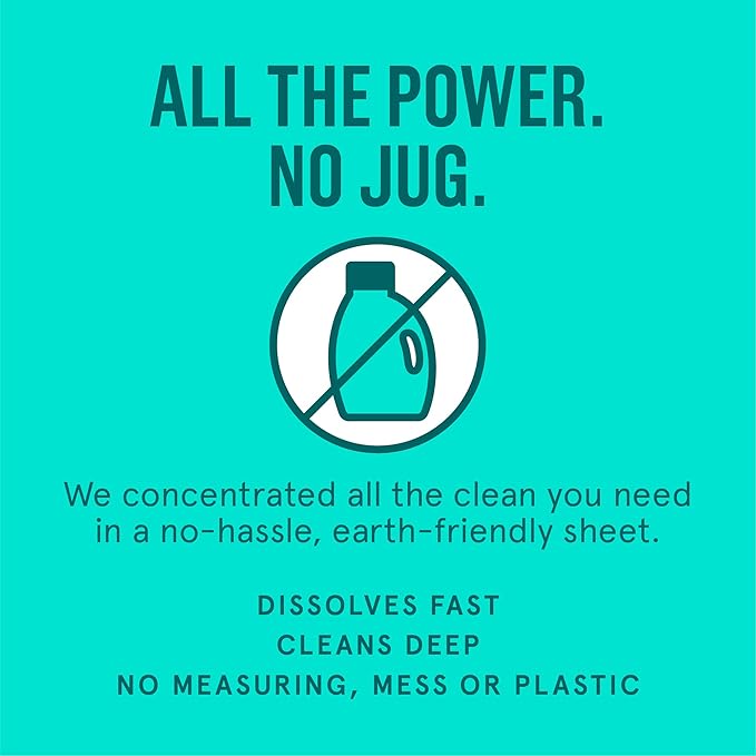 Rella Powerful Laundry Detergent Sheets, 120 Loads, Family Owned & Operated, Fresh Linen Scent, Biodegradable, Eco Friendly, Travel Laundry Detergent Sheets