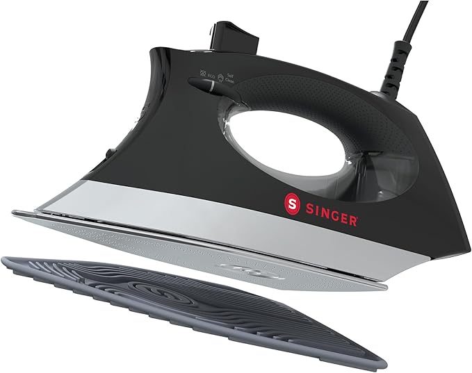 SINGER SteamCraft Plus 2.0 Steam Iron (1800W) | Steamer with Stainless Steel Plate, OnPoint Precision Tip, Vertical Steam, Auto Shutoff & 300ml Tank Capacity - Black