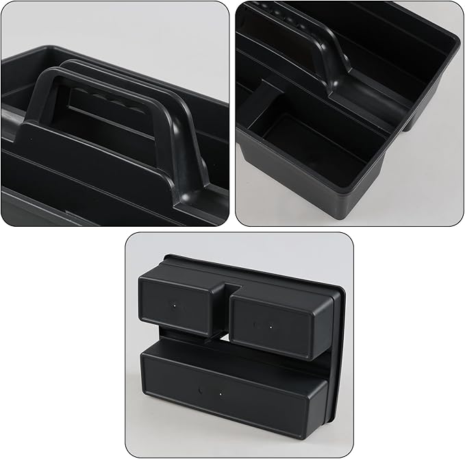 6 Pack Plastic Cleaning Caddy with Handle for Cleaning Supplies, Gray Plastic Carry Caddy Cleaning Tote