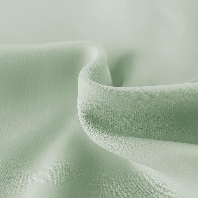 DWCN French Door Curtains – Rod Pocket Thermal Blackout Curtain for Doors with Glass Window, Kitchen and Patio Doors for Privacy, 54 X 40 Inches Long, 1 Curtain Panel with Tieback,Bean Green