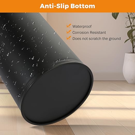 BEAMNOVA Commercial Trash Can 16.5 Gal Open Top Black Outdoor Indoor Garbage Enclosure Inner with Lid Inside Bucket 15 * 30.7 inch Stainless Steel Industrial Waste Container