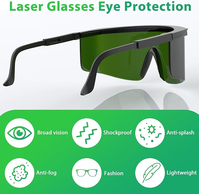Laser Protection Glasses,IPL 200-2000nm Laser Eye Safety Goggles,with Case & Cleaning Cloth,for UV Blocking,Laser Hair Removal Treatment,Laser Cosmetology Operators and Work Eye Protection