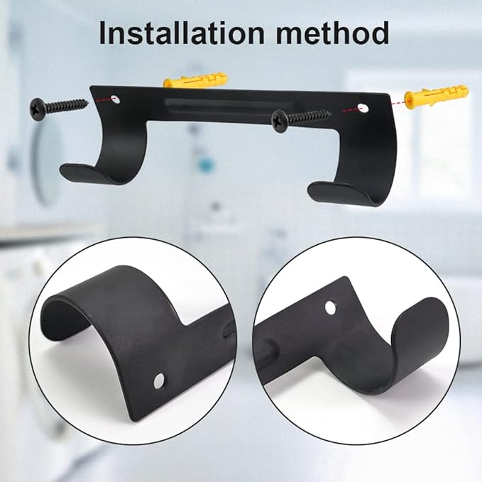 Ironing Board Hanger Wall Mount Ironing Board Holder Organizer Wall Rack for Laundry Rooms Storage Rack Hanging Shelf Hanger (Black-2 PCS)
