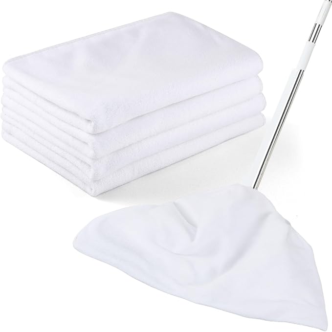 4 Pack Extra Large Microfiber Cleaning Cloths 20"x30", Lint-Free Reusable Towels for Home, Glass, Windows, Office, Kitchen, Bathroom – White