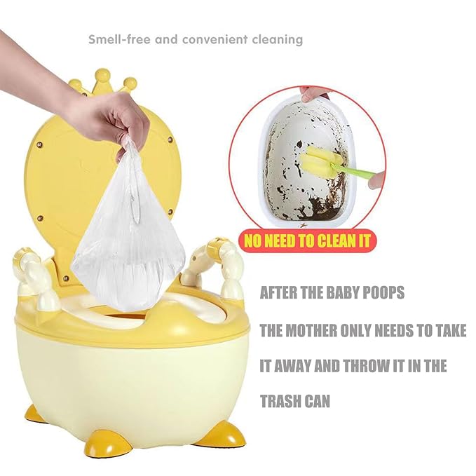 Potty Chair Liners with Elastic, Portable Potty Training Bags, Potty Refill Liners Disposable for Toddlers Kids and Baby,Toilet Seat Cover,17x8Inches,Clear,200pieces