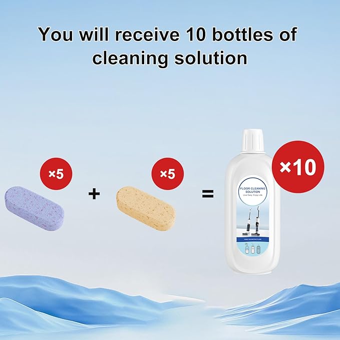 10 Bottles Compatible with Tineco Cleaning Solution Pet 500ml Per Bottle Lavender Scents and Orange Scents Floor Cleaner Compatible with All Robot Vacuums with Mopping and Cordless Wet/Dry Vacuum