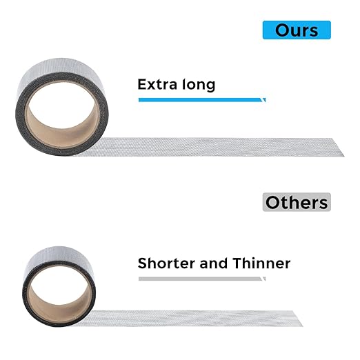 Grey Window Screen Repair Tape, 2IN X 35FT (420IN) Screen Repair Kit for Windows or Doors, Strong Adhesive Patch Kit Fiberglass Mesh Tape