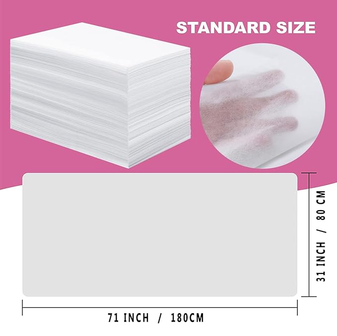 200 Pcs Disposable Bed Sheets 31" x 71" Massage Table Sheets Non Woven Fabric SPA Bed Cover Breathable for Massage Beauty Tattoos