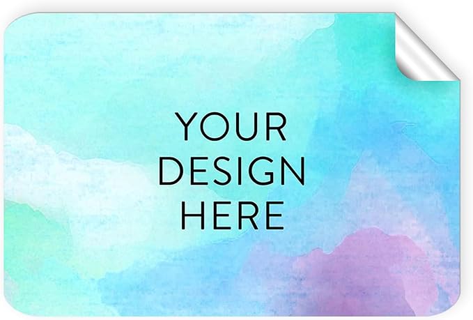 100 Custom Vinyl Stickers - Upload Your own Image, Text, Design, Logo - Personalized Logo Labels for Handmade, Packaging, Bottle, Jars, Candle, Brand Stickers (Sky Blue, 4x2)