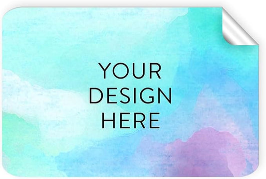100 Custom Vinyl Stickers - Upload Your own Image, Text, Design, Logo - Personalized Logo Labels for Handmade, Packaging, Bottle, Jars, Candle, Brand Stickers (Sky Blue, 4x2)