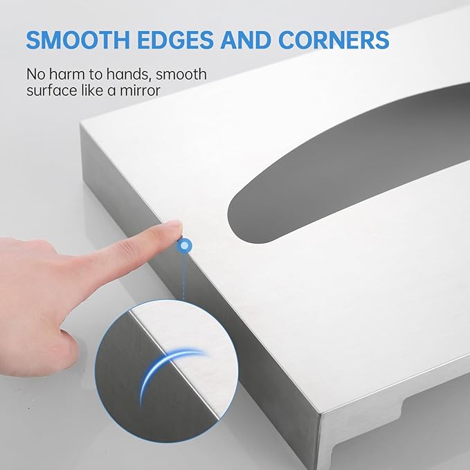 2 Packs Toilet Seat Cover Dispenser Wall Mounted SUS 304 Stainless Steel Brushed