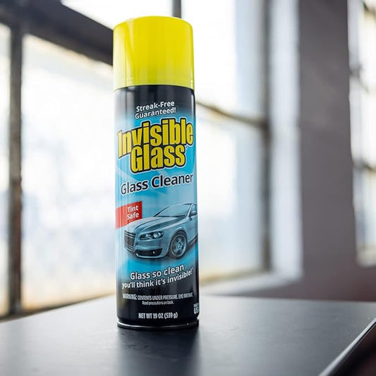 Invisible Glass 91164-12PK Premium Aerosol Glass and Window Cleaner for Auto and Home Cleans Glass, Windows, Windshields, and More, Streak-Free, Ammonia-Free, Tint-Safe, 19 oz (Pack of 12)