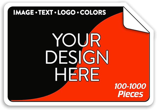 5-1000 Custom Vinyl Stickers - Upload Your own Image, Text, Design, Logo - Personalized Logo Labels for Handmade, Packaging, Bottle, Jars, Candle, Brand Stickers (White, 5x3)