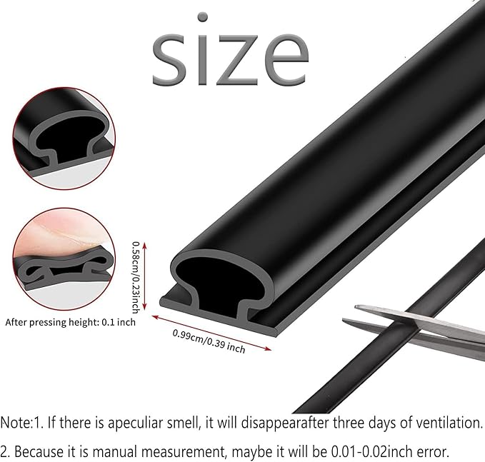 Brown Rubber Weather Stripping Door Seal Strip, D Shape Door Rubber Weather Seal Strip, SelfAdhesive Door Weatherstripping Soundproofing Door Sealing Strip for Windows (50 feet, Brown)