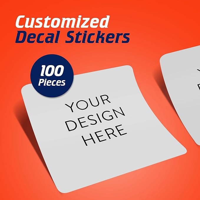 100 Custom Vinyl Stickers - Upload Your own Image, Text, Design, Logo - Personalized Logo Labels for Handmade, Packaging, Bottle, Jars, Candle, Brand Stickers (Gray, 2x2 Square)