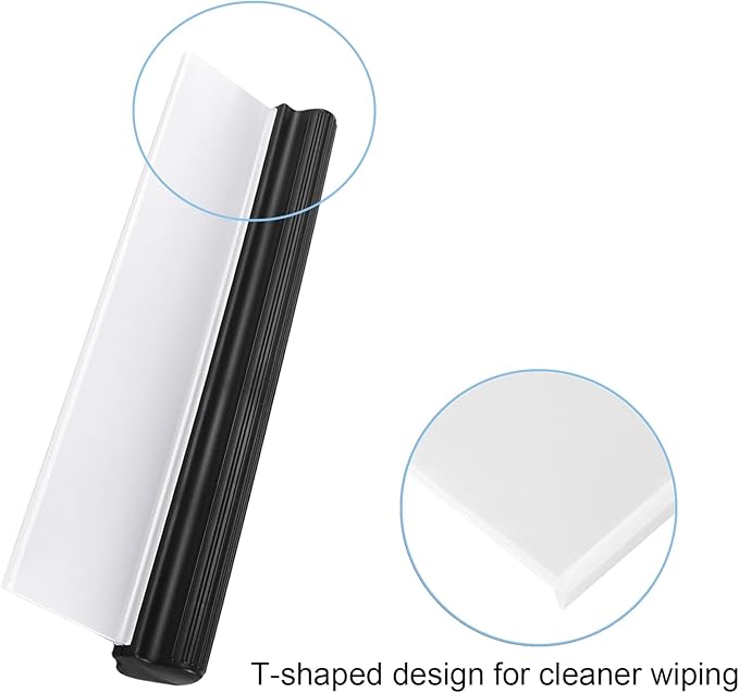 2pack 12inch Car Drying Squeegee Water Blade Universal Quick Drying Squeegee Wiper Flexible T-Bar Water Blade Silicone Squeegee for Car,Glass,Windshield,Bathroom Black Handle