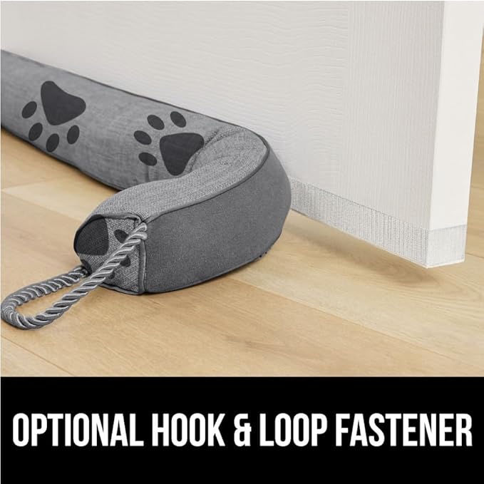 GORILLA GRIP Door Draft Stopper for Bottom of Doors, Weather Stripping Seal Blocks Hot Air, Noise, Bugs, Keeps Cold AC in, Sound Proofing Easy Install Gap Filler, Home Essentials, 32 Inch, Paws