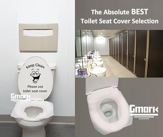 Gmark Paper Toilet Seat Covers - Thick Strength 100% Virgin Paper Disposable Half-Fold Toilet Seat Cover Dispensers - 4 Packs of 250 (1000 Total) GM2002