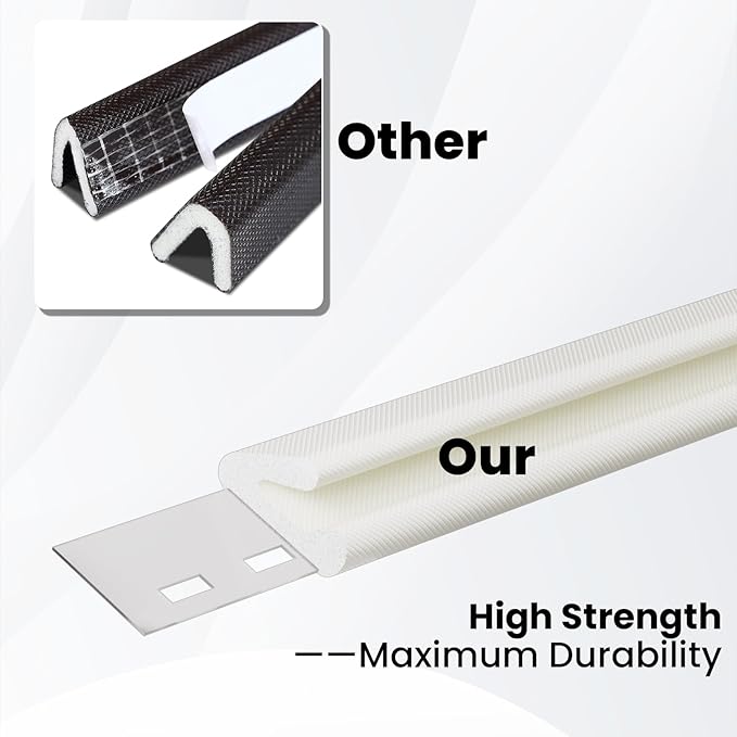 V Shape Foam Weather Stripping Door Frame Seal Strip 19.7FT White, Draft Stopper, Insulation Winter, Weatherstripping, Gap Sealing, Soundproofing, Self-Adhesive Used for Exterior Front Door Side