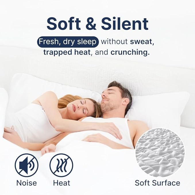 PAULATO BY GA.I.CO Queen Waterproof Mattress Protector – Mattress Cover for Queen Size Bed – Soft Noiseless Hypoallergenic Machine Washable – Waterproof Protector with Deep Elastic Skirt