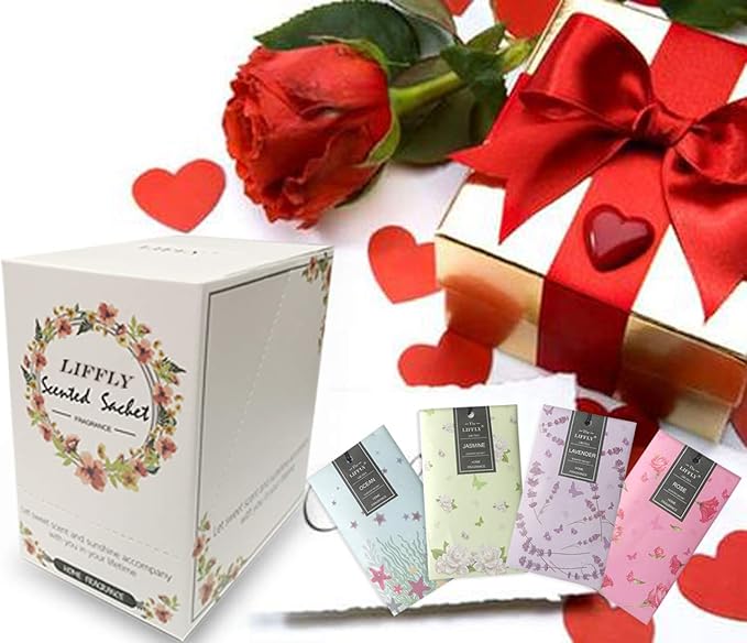 14 Packs Rose Scented Sachets for Drawers and Closets