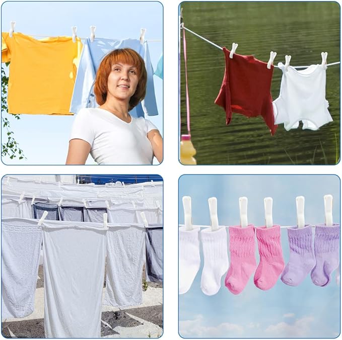 18 PCS Beach Towel Clip, Cloth Pins, Quilt Drying Clip, Plastic Clothespins, Strong Grip Holder to Dry Laundry on Clothesline and Hanging Rack(Small)