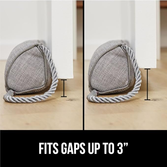 GORILLA GRIP Door Draft Stopper for Bottom of Doors, Weather Stripping Seal Blocks Hot Air, Noise, Bugs, Keeps Cold AC in, Sound Proofing Easy Install Gap Filler, Home Essentials, 38 Inch, Slate Gray