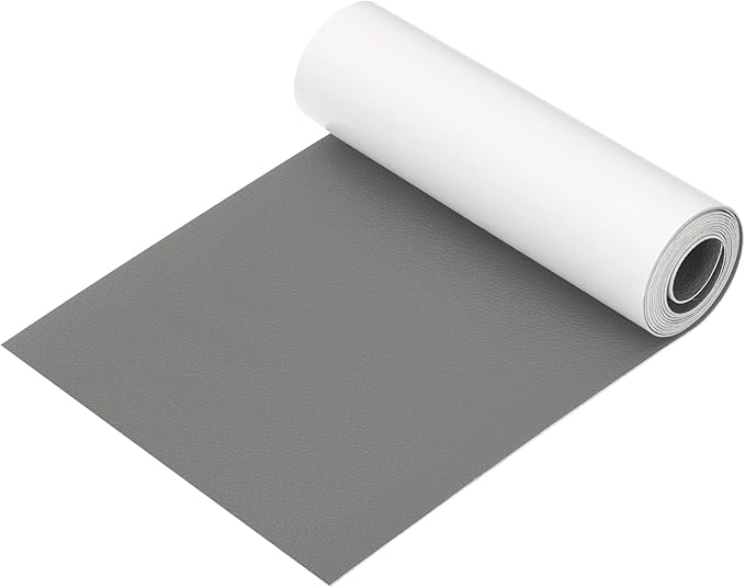 PATIKIL Leather Patches Tape for Furniture, 6.3 x 61 Inch Self Adhesive Vinyl Leather Repair Kit Cover Sheet for Couch, Sofa, Car Seats, Office Chair, Deep Gray